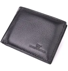 Зручне чоловіче портмоне з натуральної шкіри ST Leather 22482 Чорний