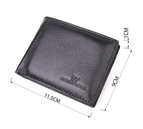 Зручне чоловіче портмоне з натуральної шкіри ST Leather 22482 Чорний
