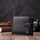 Чоловічий гаманець середнього розміру з натуральної шкіри ST Leather 22484 Чорний