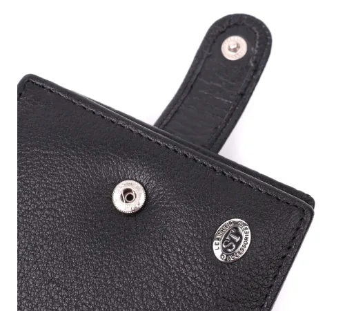 Чоловічий гаманець середнього розміру з натуральної шкіри ST Leather 22484 Чорний