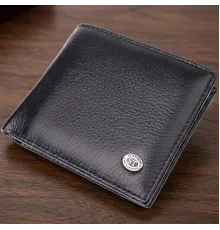 Чоловіче шкіряне портмоне із затискачем ST Leather 22485 Чорний