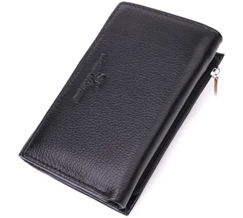 Шкіряний жіночий гаманець у три додавання ST Leather 22488 Чорний