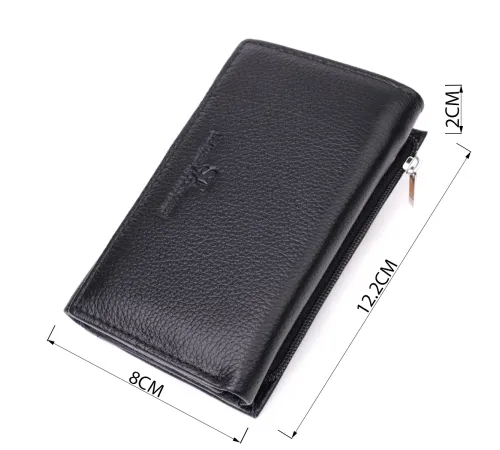 Шкіряний жіночий гаманець у три додавання ST Leather 22488 Чорний