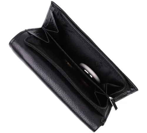 Шкіряний жіночий гаманець у три додавання ST Leather 22488 Чорний
