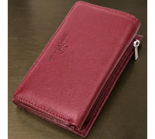 Шкіряний жіночий гаманець у три додавання ST Leather 22489 Бордовий