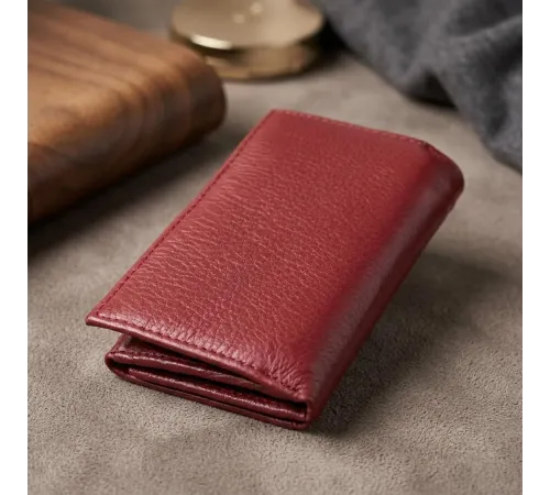 Шкіряний жіночий гаманець у три додавання ST Leather 22489 Бордовий