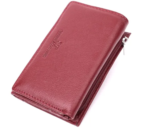 Шкіряний жіночий гаманець у три додавання ST Leather 22489 Бордовий