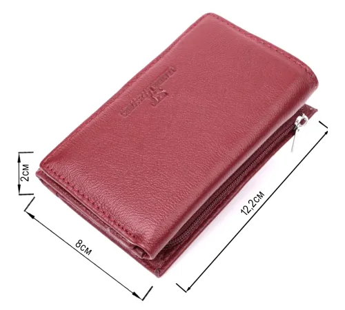 Шкіряний жіночий гаманець у три додавання ST Leather 22489 Бордовий