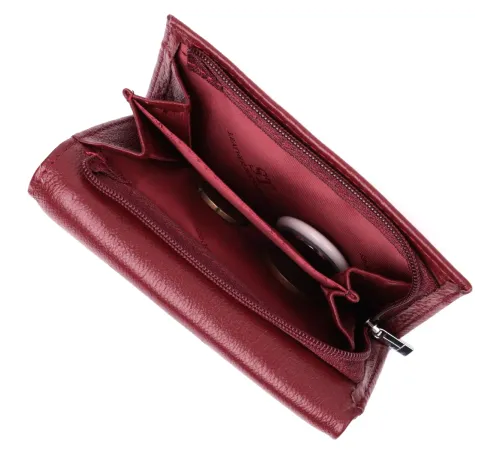 Шкіряний жіночий гаманець у три додавання ST Leather 22489 Бордовий