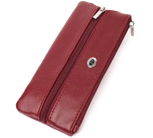 Містка ключниця з натуральної шкіри ST Leather 22508 Бордовий