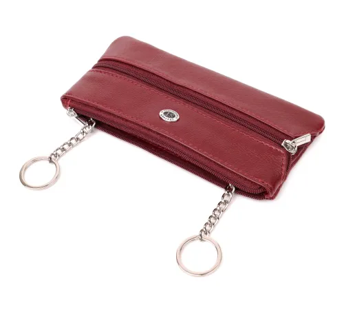 Містка ключниця з натуральної шкіри ST Leather 22508 Бордовий