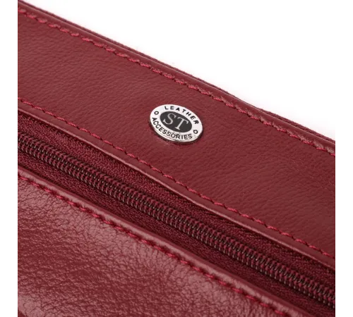 Містка ключниця з натуральної шкіри ST Leather 22508 Бордовий