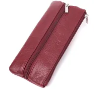Шкіряна ключниця на блискавці ST Leather 22558 Бордовий
