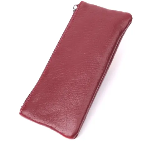 Шкіряна ключниця на блискавці ST Leather 22558 Бордовий