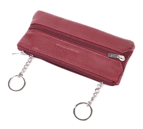 Шкіряна ключниця на блискавці ST Leather 22558 Бордовий