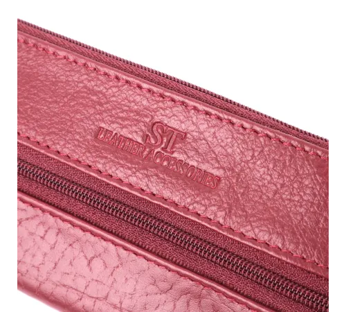 Шкіряна ключниця на блискавці ST Leather 22558 Бордовий