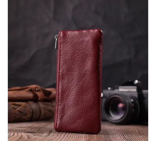 Шкіряна ключниця на блискавці ST Leather 22558 Бордовий