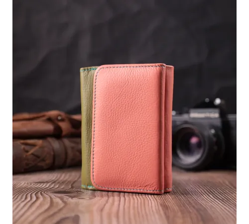 Гаманець для стильних дівчат із натуральної шкіри ST Leather 22494 Різнокольоровий