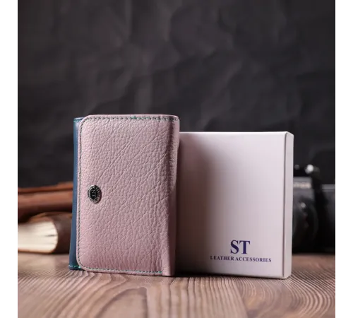 Практичний гаманець для дівчат із натуральної шкіри ST Leather 22496 Різнокольоровий