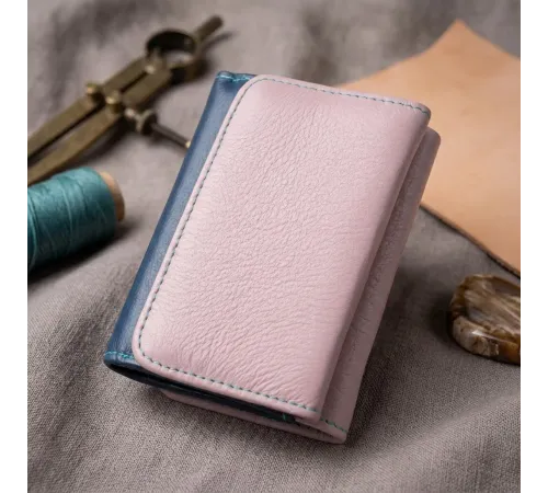 Практичний гаманець для дівчат із натуральної шкіри ST Leather 22496 Різнокольоровий