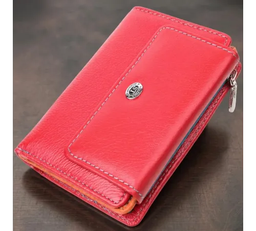 Яскравий гаманець для жінок із натуральної шкіри ST Leather 22503 Червоний