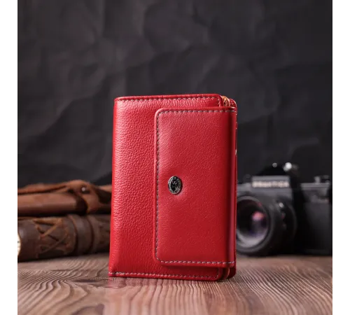 Яскравий гаманець для жінок із натуральної шкіри ST Leather 22503 Червоний