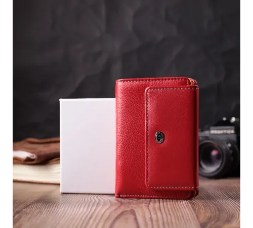 Яскравий гаманець для жінок із натуральної шкіри ST Leather 22503 Червоний