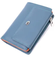 Цікавий гаманець для жінок із натуральної шкіри ST Leather 22504 Бірюзовий
