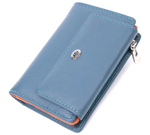 Цікавий гаманець для жінок із натуральної шкіри ST Leather 22504 Бірюзовий