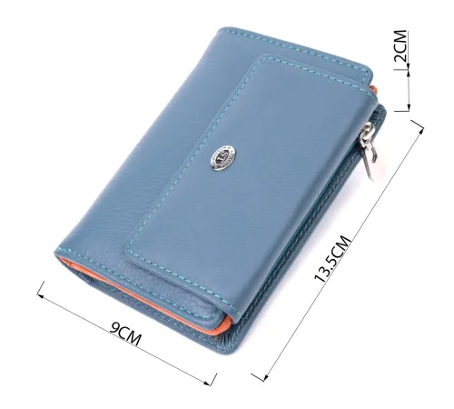 Цікавий гаманець для жінок із натуральної шкіри ST Leather 22504 Бірюзовий