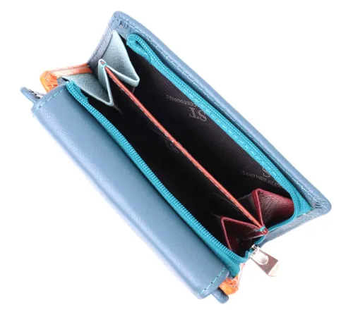 Цікавий гаманець для жінок із натуральної шкіри ST Leather 22504 Бірюзовий