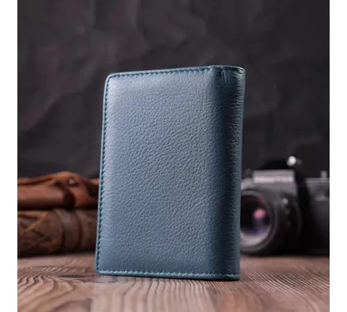Цікавий гаманець для жінок із натуральної шкіри ST Leather 22504 Бірюзовий