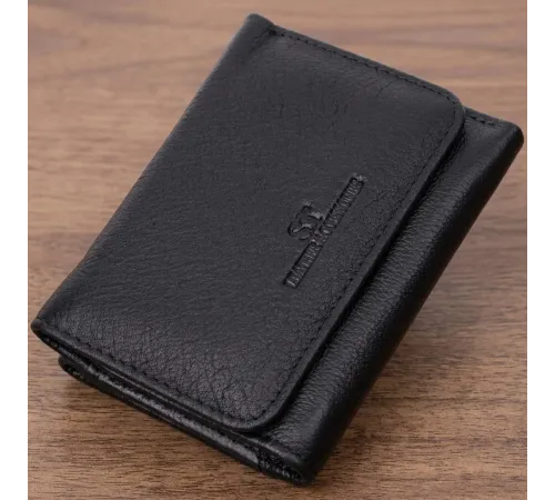 Шкіряний лаконічний гаманець для жінок ST Leather 22506 Чорний