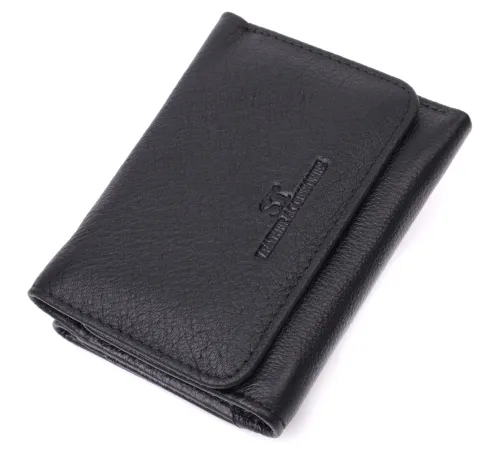 Шкіряний лаконічний гаманець для жінок ST Leather 22506 Чорний