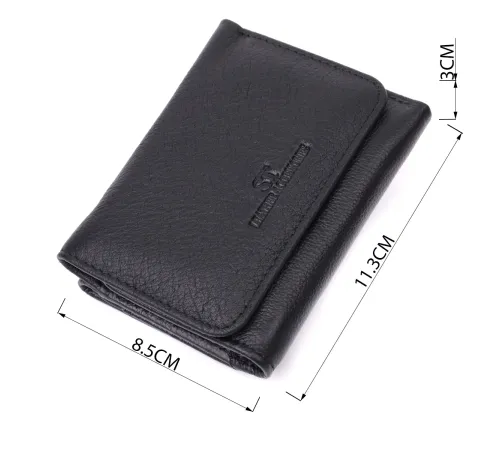 Шкіряний лаконічний гаманець для жінок ST Leather 22506 Чорний