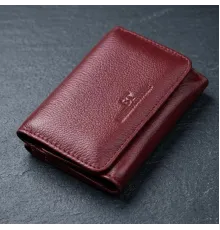 Шкіряний цікавий гаманець для жінок ST Leather 22507 Бордовий