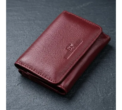 Шкіряний цікавий гаманець для жінок ST Leather 22507 Бордовий