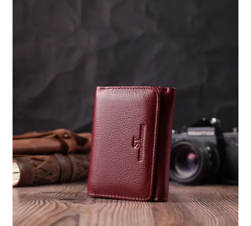 Шкіряний цікавий гаманець для жінок ST Leather 22507 Бордовий
