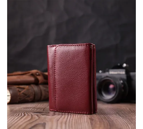 Шкіряний цікавий гаманець для жінок ST Leather 22507 Бордовий