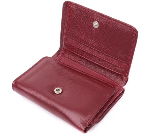 Шкіряний цікавий гаманець для жінок ST Leather 22507 Бордовий