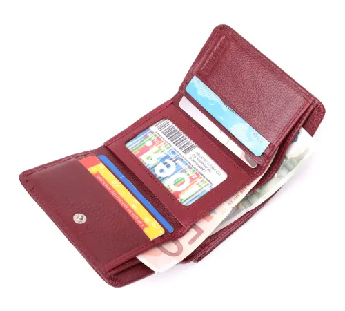 Шкіряний цікавий гаманець для жінок ST Leather 22507 Бордовий