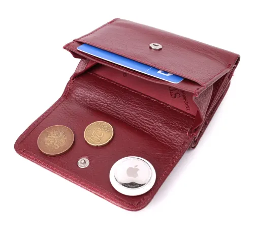 Шкіряний цікавий гаманець для жінок ST Leather 22507 Бордовий