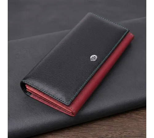 Місткий гаманець для прекрасних жінок із натуральної шкіри ST Leather 22517 Різнокольоровий