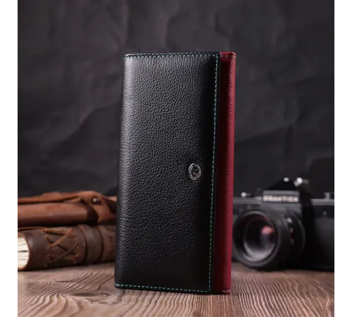 Місткий гаманець для прекрасних жінок із натуральної шкіри ST Leather 22517 Різнокольоровий