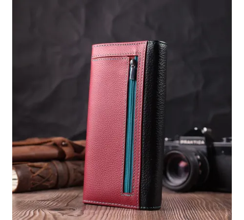 Місткий гаманець для прекрасних жінок із натуральної шкіри ST Leather 22517 Різнокольоровий