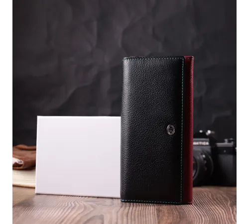 Місткий гаманець для прекрасних жінок із натуральної шкіри ST Leather 22517 Різнокольоровий