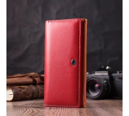 Великий гаманець для прекрасних жінок із натуральної шкіри ST Leather 22518 Різнокольоровий