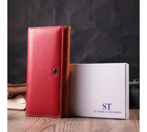 Великий гаманець для прекрасних жінок із натуральної шкіри ST Leather 22518 Різнокольоровий