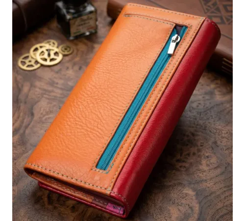 Великий гаманець для прекрасних жінок із натуральної шкіри ST Leather 22518 Різнокольоровий