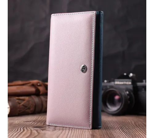 Жіночий практичний гаманець з натуральної шкіри ST Leather 22521 Різнокольоровий